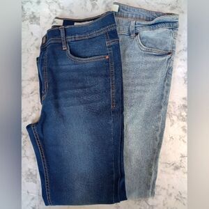 2 Denim Skinny Jeans Light & Dark Wash Size 12